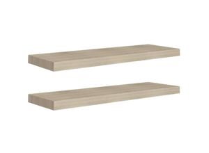 8720286075098 - Bonnevie - Schweberegale 2 Stk Wandregale Eiche-Optik 80x235x38 cm mdf vidaXL