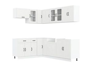 8721158504999 - Vidaxl - 11-tlg Küchenschrank-Set Lucca Weiß Holzwerkstoff