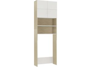 8719883671932 - Vidaxl - Waschmaschinenschrank Weiß Sonoma-Eiche 64x255x190 cm Weiß und Sonoma-Eiche