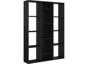 8719883738451 - Vidaxl - Raumteiler Bücherregal Hochglanz-Schwarz 100x24x140 cm