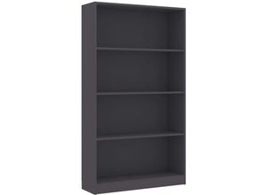 8719883815244 - Bücherregal 4 Fächer Grau 80x24x142 cm Holzwerkstoff vidaXL