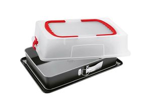 4044935011232 - Backform DR OETKER Kreativ Küchenformen Gr B H L 29 cm x 7 cm x 42 cm schwarz (schwarz transparent) Backformen-Sets Küchenformen mit Emailboden und Haube