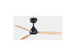 8445386089553 - Leds-c4 - 3 Blade 100cm Ceiling Fan Metallic Black Light Wood 3 Flügel 100cm Deckenventilator Metallic Schwarz Helles Holz