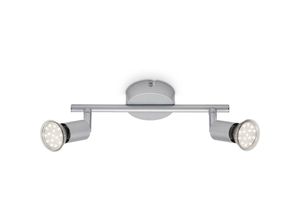 4002707300922 - LED Deckenleuchte Spotleuchte BRILONER LEUCHTEN PICCO 3 W 250 lm IP20 titanfarbig Metall inkl 2x GU10 255 x 8 x 95 cm