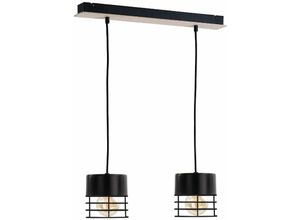 5056013670001 - 841 Casa Bar Pendelleuchte Schwarz Holz 50cm 2x E27 - Keter Lighting 5056013670001 - 841 Casa Bar Pendelleuchte Schwarz Holz 50cm 2x E27 - Keter Lighting