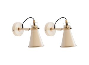 4255664898715 - Beliani - Wandlampen 2er Set Beige aus Metall Verstellbare Schirme Industrie Stil Wohnzimmer Schlafzimmer Home Office