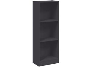 8719883787343 - Vidaxl - Bücherregal 3 Fächer Grau 40x24x109 cm Holzwerkstoff