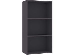 8719883815695 - Vidaxl - Bücherregal 3 Fächer Grau 60x30x114 cm Holzwerkstoff