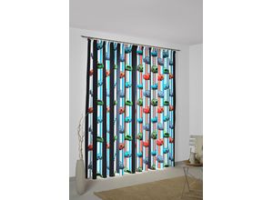 4004567331733 - Vorhang WIRTH Cars Stripes Gardinen Gr 255 cm Multifunktionsband 142 cm blau Kinder Kinderzimmergardinen Walt Disney