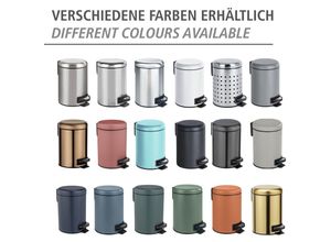 4008838434406 - Kosmetik Treteimer Leman Grau 3 l Kosmetikeimer Mülleimer Grau Stahl grau Polypropylen schwarz - grau - Wenko