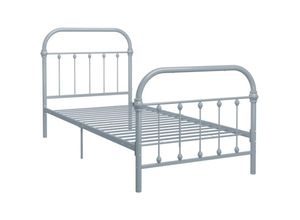 8719883812083 - Bonnevie - BettgestellSchlafzimmerbett Grau Metall 100 × 200 cm vidaXL