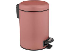 4008838371169 - WENKO Kosmetik Treteimer Leman Altrosa 3 L Kosmetikeimer Mülleimer Rosa Stahl rosa Polypropylen schwarz - rosa