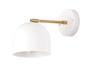 5056667059870 - Wandlampe mit verstellbarem Schirm Metall & Messing - Bleni Weiß - Messing Metall - Weiß