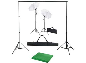 8720286027776 - Vidaxl - Fotostudio-Set mit Hintergrund Leuchten und Schirmen