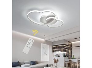 0725889893658 - Comely - Moderne dimmbare LED-Deckenleuchte mit Fernbedienung Silica und Aluminium für Wohnzimmer Esszimmer Büro L50B45H8cm [Energieklasse a++] (Weiß)