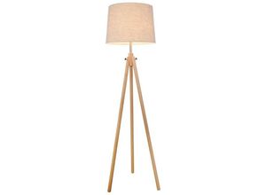 4251110087504 - Stehlampe Dreifuß Holz Nordischer Skandinavischer Stil Calvin Maytoni