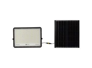 3800170200555 - VT-240W Schwarzer LED-Strahler mit 30-W-Solarpanel und Fernbedienung LED-Flutlicht mit austauschbarer Batterie 6400 k 3 m Kabel – 7829 - Schwarz