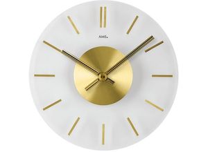 4037445139671 - Wanduhr AMS W9319 gold (transparent goldfarben) Wanduhren H 4cm QuarzuhrGlasWohnzimmerEsszimmerKücheArbeitszimmerBüro Flur