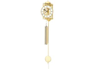 4037445137257 - Pendelwanduhr AMS H303 gold (goldfarben) Wanduhren B H L 14cm x 11cm x 25cm Mechanische UhrMetallgehäuseEsszimmerWohnzimmer