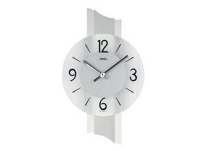 4037445142985 - Wanduhr AMS 9394 silber (silberfarben) Wanduhren B H L 6cm x 40cm x 23cm QuarzuhrMineralglasWohnzimmerEsszimmerKücheArbeitszimmerFlur