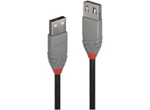 4002888367004 - USB-Kabel usb 20 usb-a Stecker usb-a Buchse 020 m Schwarz Grau 36700 - Lindy