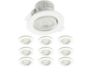 3700710819271 - Arum Lighting - 10er-Set Valence 8W verstellbare LED-Einbaustrahler Equ 75W Température de Couleur Blanc Chaud 3000K