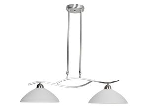 8712746085310 - - Hängelampe Esstischlampe Pendelleuchte 2 flammig Wohnzimmerleuchte silber weiß