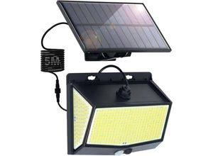 0699998972583 - Goeco - Solar Wandleuchte 468 led mit Bewegungserkennung led Wandlampe Kaltweiß 6000K Für Hof Garten Flur Terrasse Nahe Wand Pathway Patio Villa