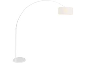 8712746152326 - - Stehleuchte Standlampe Bogenleuchte Wohnzimmerlampe Leinen Weiß h 180 cm