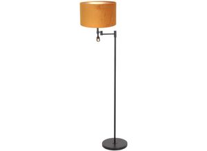 8712746152463 - - Stehlampe Standleuchte Wohnzimmerleuchte Leselampe Metall Stoff verstellbar Gold