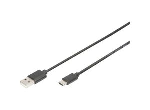 4016032455233 - USB-Kabel usb 20 usb-a Stecker usb-c® Stecker 100 m Schwarz Flexibel Folienschirm Gefle - Digitus