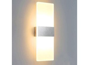 0962063044332 - Swanew - 12W Applique Murale led Extérieure intérieur moderne Escalier spot mural Couloir Lampe Up Down Lumière Déco jardin Blanc chaud