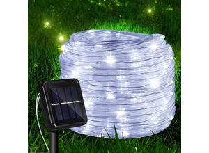 9460565042098 - Tuyau lumineux solaire filaire Chaîne lumineuse de jardin LED Tuyau lumineux-Blanc Froid-30m