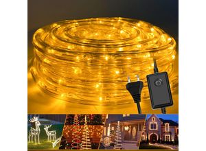 9475631372221 - SWANEW LED Lichterschlauch Lichterschläuche Party Lichtleiste Lichtschlauch IP44 Lichterkette gelb-30m