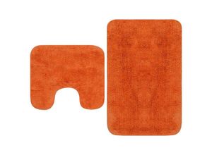 8718475603559 - Bonnevie - Badematten-Set 2-tlg Stoff Orange vidaXL884226