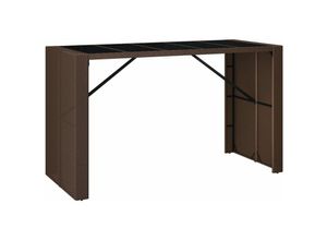 8720845740115 - Bonnevie - Bartisch mit Glasplatte Braun 185x80x110 cm Poly Rattan vidaXL 8720845740115 - Bonnevie - Bartisch mit Glasplatte Braun 185x80x110 cm Poly Rattan vidaXL