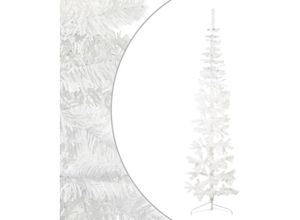 8720287000709 - Vidaxl - Künstlicher Halb-WeihnachtsbaumKunstbaum mit Ständer Schlank Weiß 210 cm