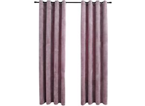 8719883720975 - Bonnevie - 2er-Set VerdunkelungsvorhängeVerdunkelung Gardinen mit Ösen Samt Antik-Rosa 140x245cm vidaXL