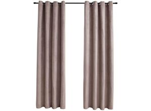 8719883720524 - Bonnevie - 2er-Set VerdunkelungsvorhängeVerdunkelung Gardinen mit Metallösen Taupe 140x225 cm vidaXL