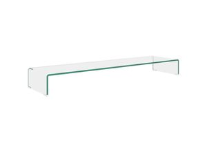 8718475530046 - Bonnevie - TV-Tisch Bildschirmerhöhung Glas Transparent 120x30x13 cm vidaXL711453