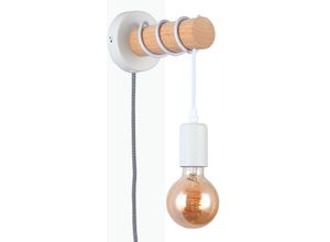 8435427130283 - Barcelona Led - Wandleuchte aus Holz mit Schalter und Stecker mila Farbe Weiß - Weiß