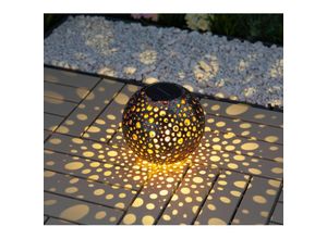 4251699883863 - Buri - 4x Solar Kugelleuchte Metalloptik 20cm Gartenleuchte Tischleuchte Gartendeko Gartenlampe Kugellampe Solarkugel Außenleuchte Outdoor