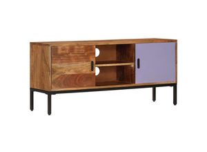 8720286602775 - Bonnevie - TV-SchrankTV-Möbel Honigbraun und Grau 110x30x50 cm Massivholz Akazie vidaXL