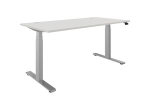 4260761572673 - Schreibtisch BOTTOM-UP elektrisch höhenverstellbar gerade BxT 1600 x 800 mm weiß silber kaiserkraft