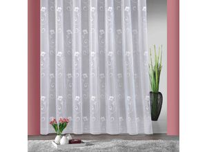 4005385487572 - Gardine WECKBRODT Lilly Gardinen Gr 225 cm Smokband 268 cm weiß Smokband halbtransparent Polyester Motiv gemustert nach Maß