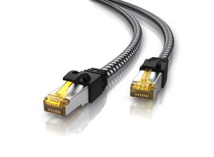 4061474007144 - Primewire Patchkabel CAT 7 Rohkabel mit Baumwollummantelung - Gigabit Ethernet LAN Kabel - 10 Gbit s - S FTP PIMF Schirmung - Netzwerkkabel - 20m