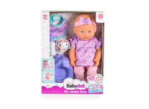 3800146223564 - Kinderpuppe 31 cm Töpfchen Schnuller Trinkflasche Lätzchen Kleidung lila 3800146223564 - Kinderpuppe 31 cm Töpfchen Schnuller Trinkflasche Lätzchen Kleidung lila