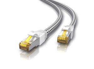 4061474007236 - Primewire Patchkabel CAT 7 Rohkabel mit Baumwollummantelung - Gigabit Ethernet LAN Kabel - 10 Gbit s - S FTP PIMF Schirmung - Netzwerkkabel - 15m