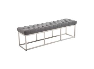 4251380418701 - Sitzbank AMUN mit hochwertiger Polsterung und Stoffbezug Gepolsterte Sitzbank mit Edelstahlgestell I Sitzhöhe von ca 45 cm 4251380418701 - Sitzbank AMUN mit hochwertiger Polsterung und Stoffbezug Gepolsterte Sitzbank mit Edelstahlgestell I Sitzhöhe von ca 45 cm
