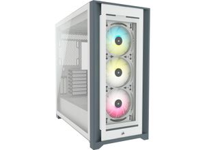 0840006627531 - CORSAIR PC-Gehäuse iCUE 5000X RGB Computergehäuse grau (weiß grau) Computer-Gehäuse